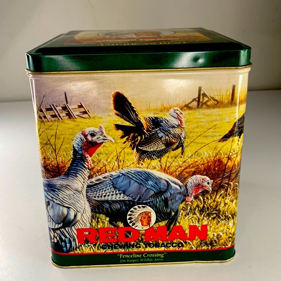 Vintage 1996 Red Man Chewing Tobacco Tin “Fenceline Crossing” Limited Edition - Picture 1 of 7